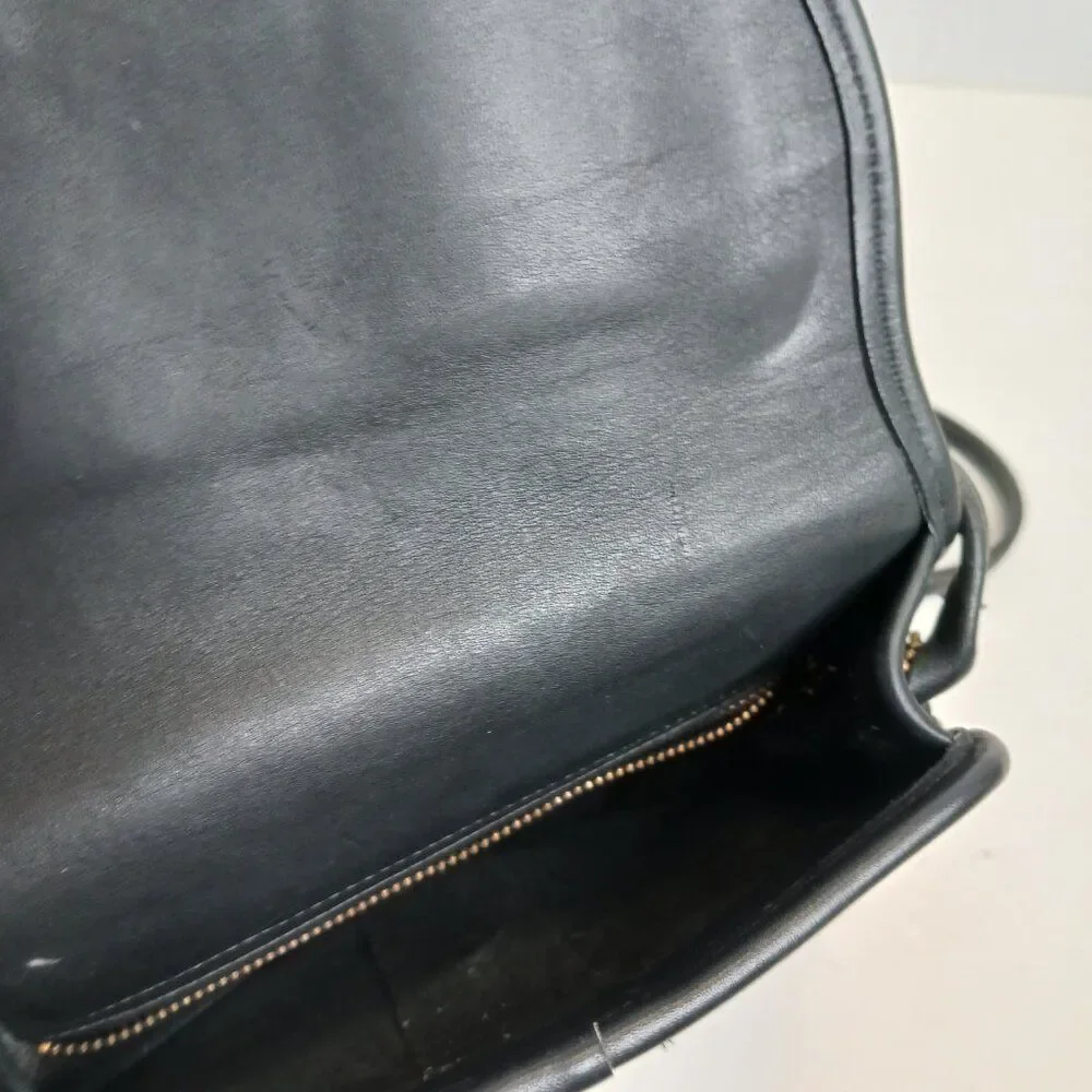 Coach Casey Black Leather Crossbody Vintage Handbag Purse